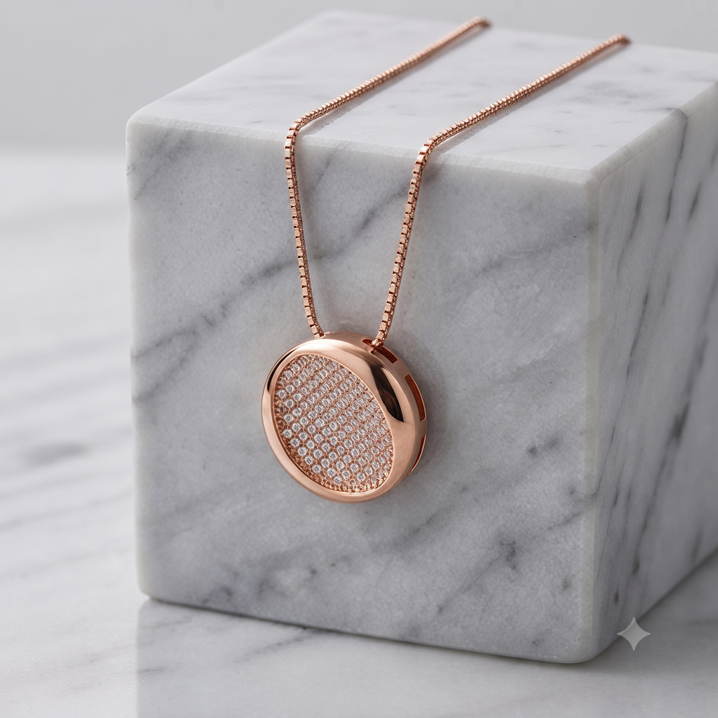 Rose Gold Pavé Circle Jewelry Set