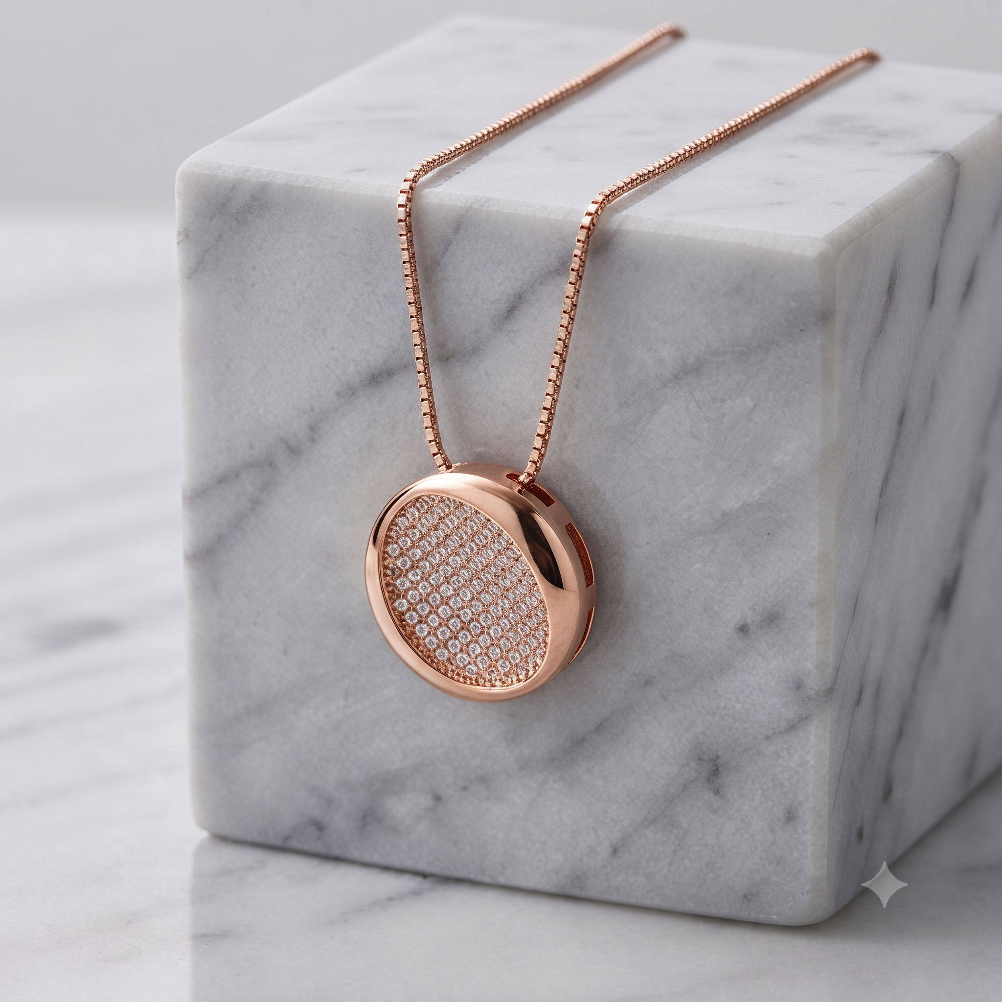 Rose Gold Pavé Circle Jewelry Set