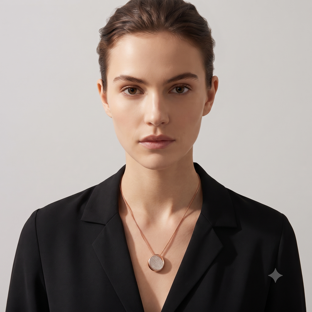 Rose Gold Pavé Circle Jewelry Set
