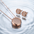 Rose Gold Pavé Circle Jewelry Set